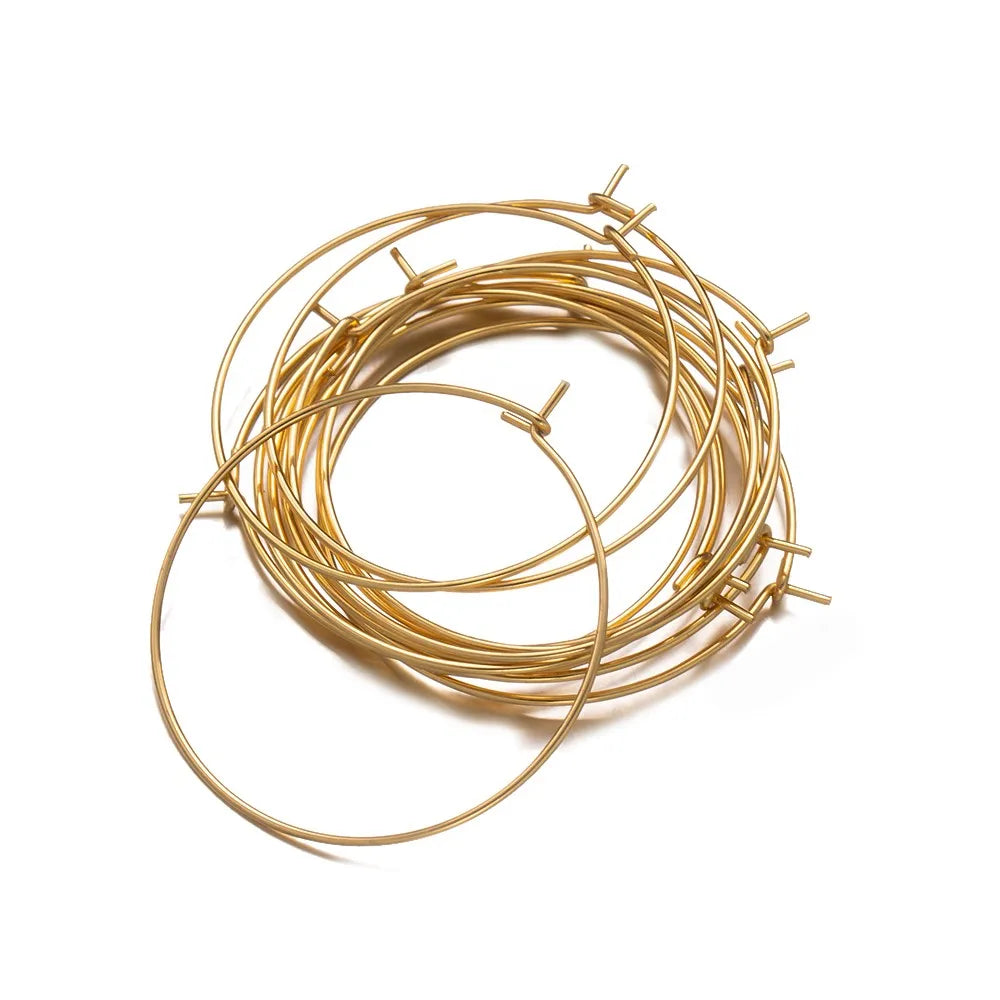 50Pcs 316 Stainless Steel 15 20 30 40mm Gold Silver Color Hoops Earrings Big Circle Ear Hoops Earrings Wires DIY Jewelry Making