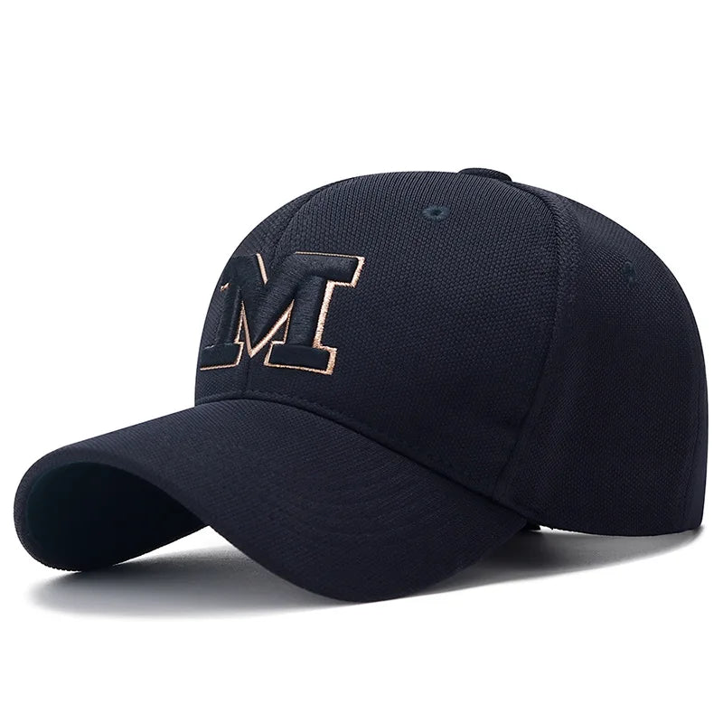 Baseball Cap Plus-size Snapback Hat Big yards cap M letter Cap 3D embroidery Sun hat Spring Autumn baseball cap Sport cap