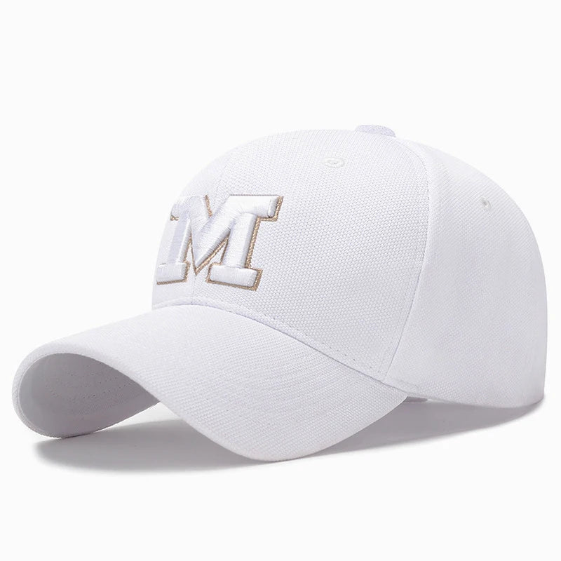 Baseball Cap Plus-size Snapback Hat Big yards cap M letter Cap 3D embroidery Sun hat Spring Autumn baseball cap Sport cap