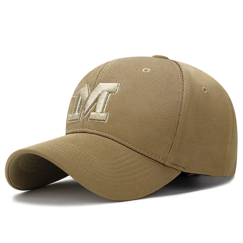Baseball Cap Plus-size Snapback Hat Big yards cap M letter Cap 3D embroidery Sun hat Spring Autumn baseball cap Sport cap